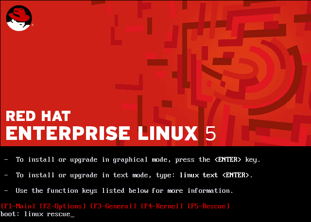 Keywords:
grub rescue screen - How to boot Red Hat Enterprise Linux to Rescue Mode for Data ...