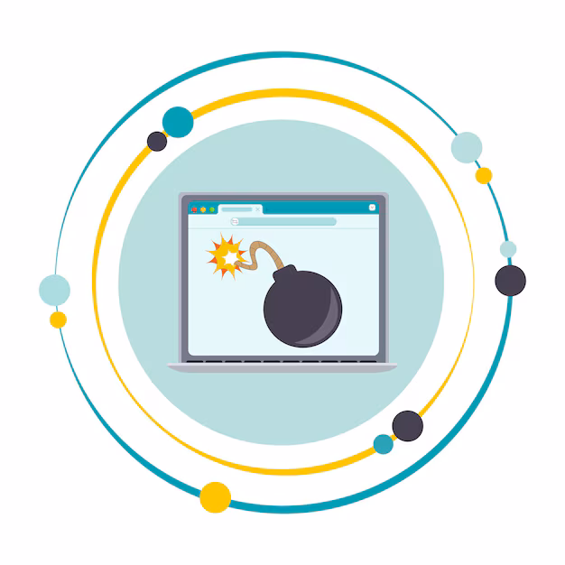 Ticking time bomb on computer screen - Ticking time bomb on computer laptop screen icon | Premium Vector