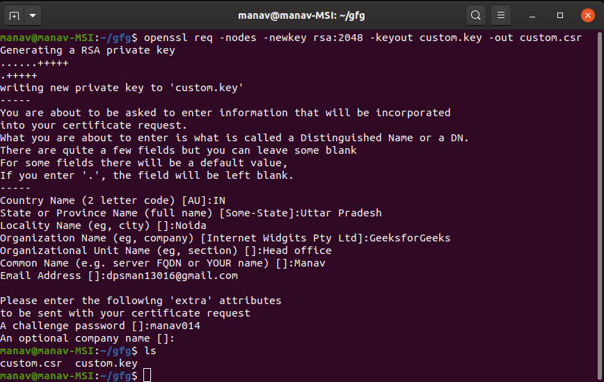 OpenSSL command line - Practical Uses of OpenSSL command in Linux - GeeksforGeeks