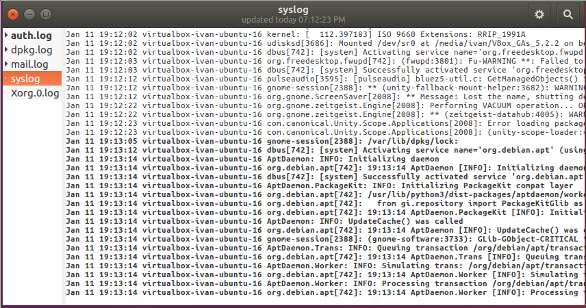 Linux server terminal log file - Viewing and monitoring log files | Ubuntu