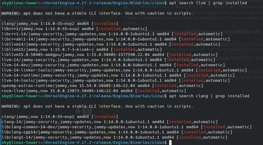 Linux command line error - LLVM Error: inconsistency in registered Command Line options ...