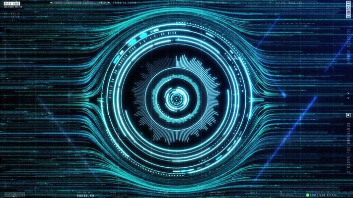 network security firewall abstract - Digital cyber security concept background. Many data transfer ...