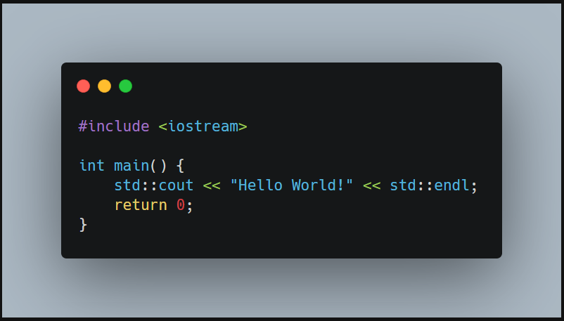 C++ code on screen - C++ “Hello World” program step-by-step | by Nirbhay Singh | Medium