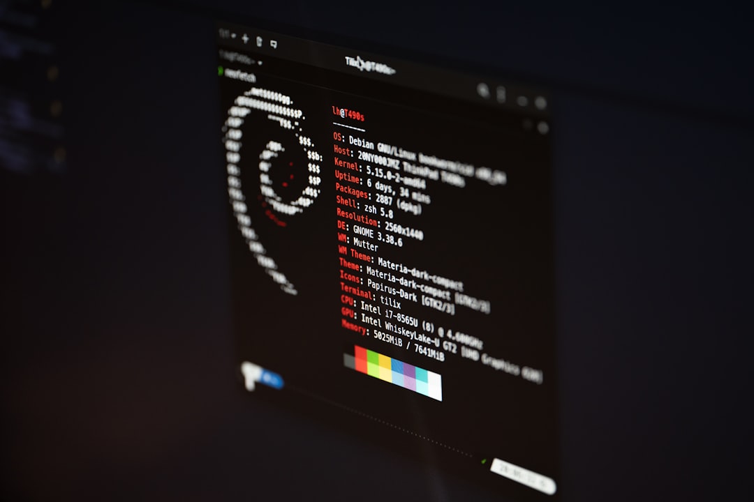 Linux terminal screen - a computer screen with a program running on it