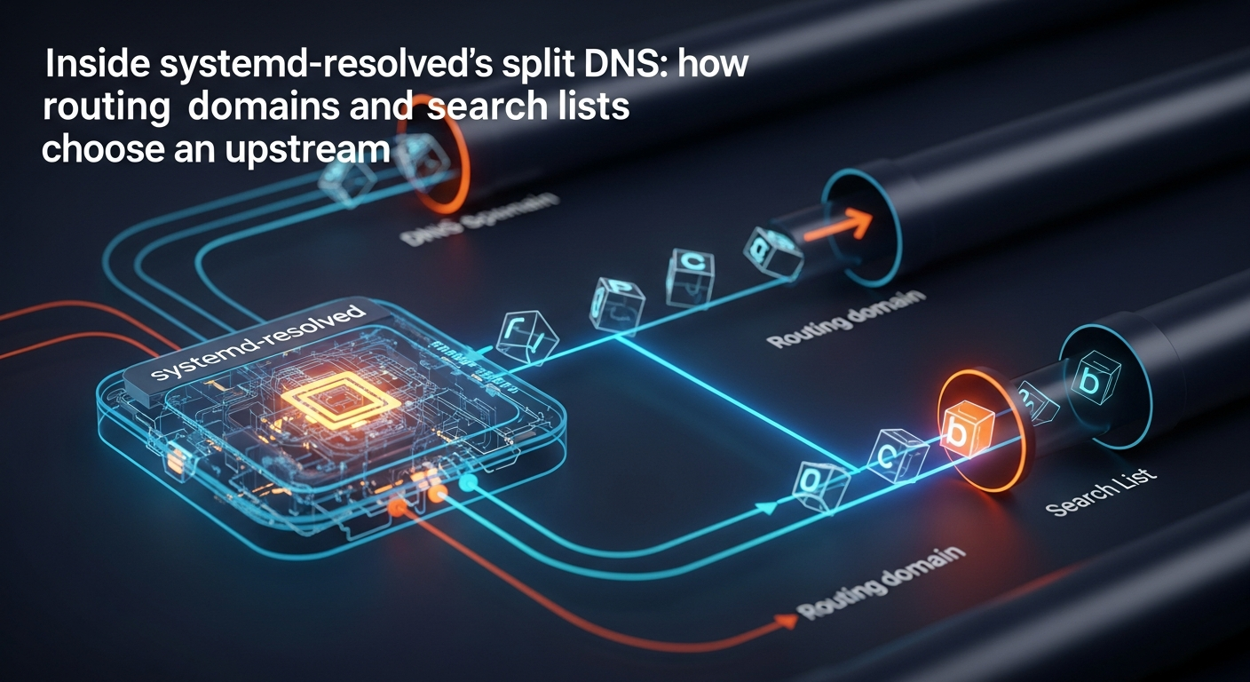 Inside systemd-resolved’s split DNS: how routing domains and search lists choose an upstream